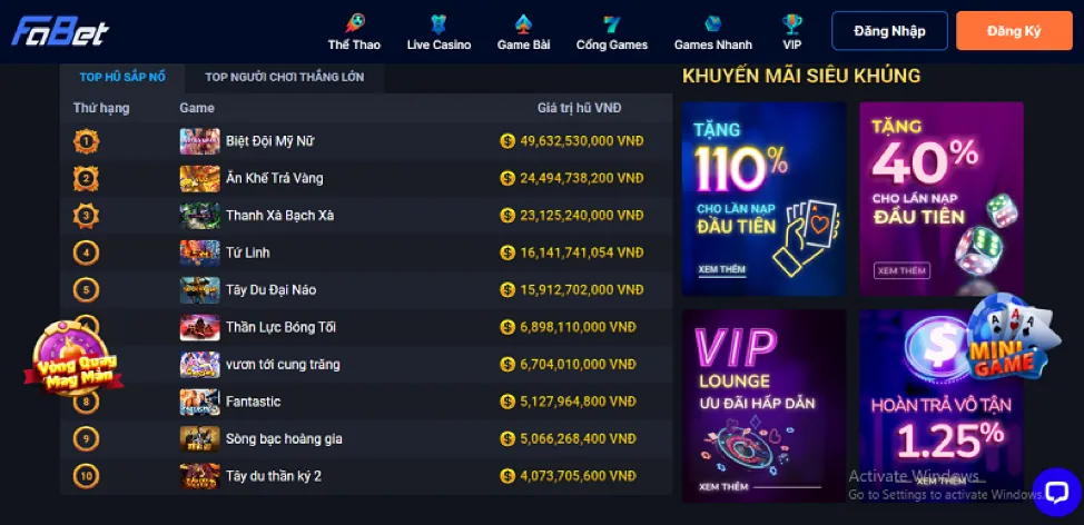 Màn hình hiển thị Jackpot lớn tại 33win69 login